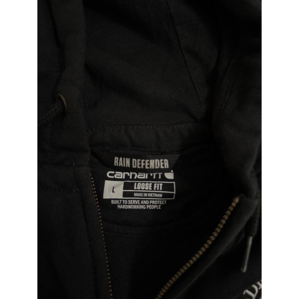 Men's Large Carhartt Zip Up Rain Defender Loose Fit Spectrum Hoodie Sweatshirt - Picture 5 of 9
